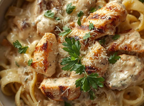 Easy Creamy Chicken Alfredo Pasta